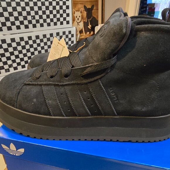 adidas Campus 00s Winter Mid Black Suede Boots Shoes Mens Sz 10 JR3737 NEW - Picture 2 of 16